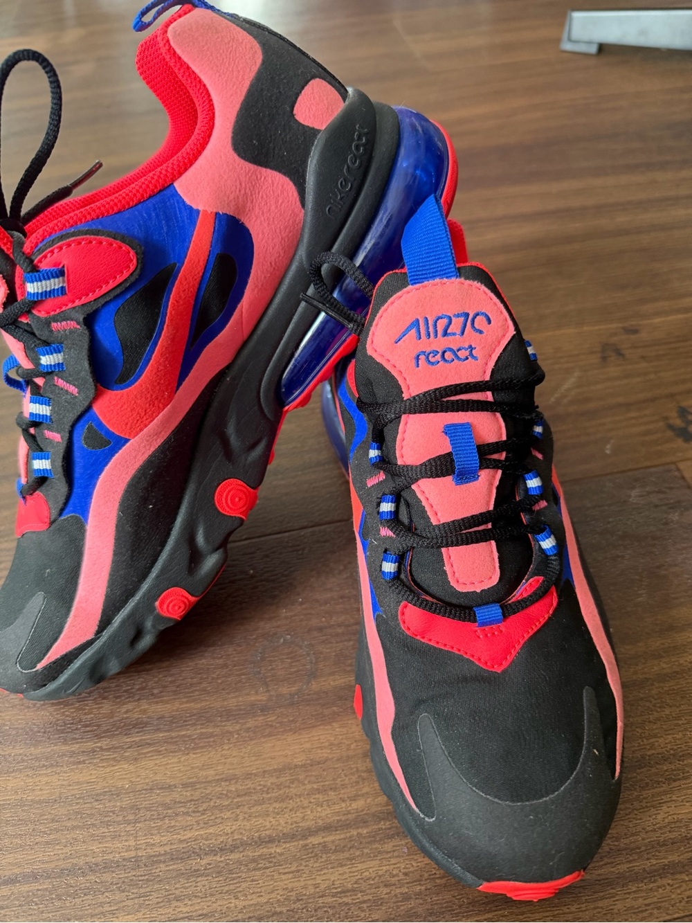 Nike Kids' Air270 React Sneakers in Black, Red, Blue